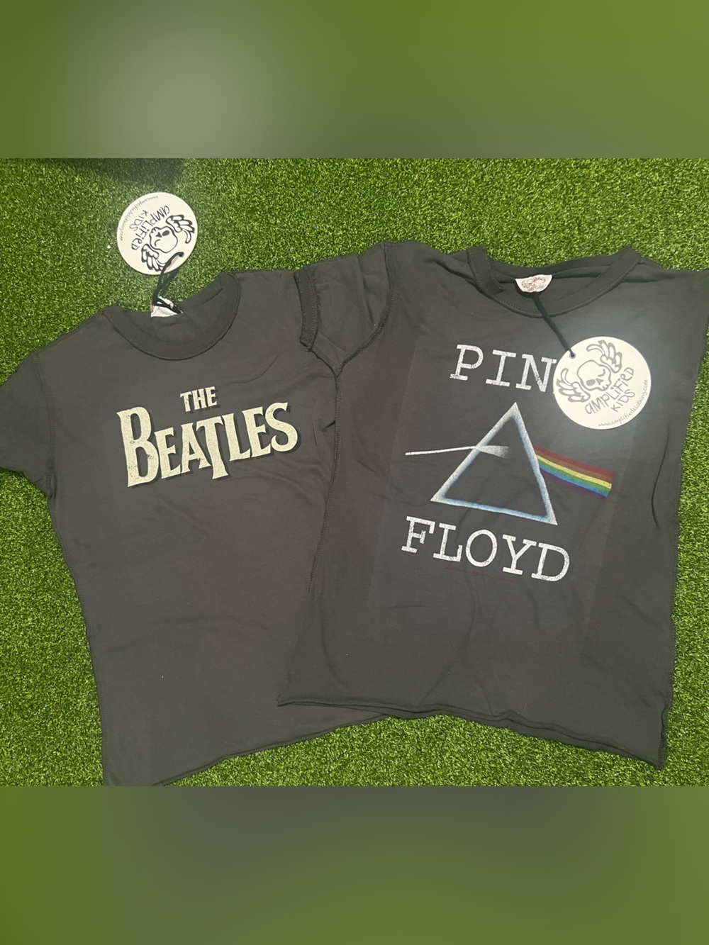 NWT Amplified Kids Rock T-Shirt 2 Pack Bundle Pink Floyd The Beatles Size 8-9Y 🎸